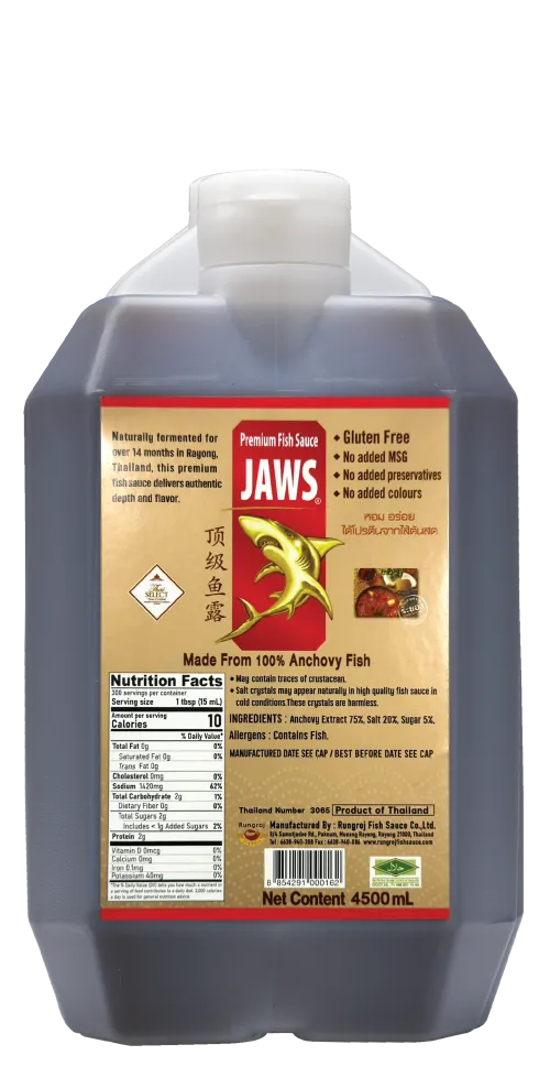 JAWS Premium Fish Sauce 4500 ml | Rungroj Fish Sauce Co., Ltd.